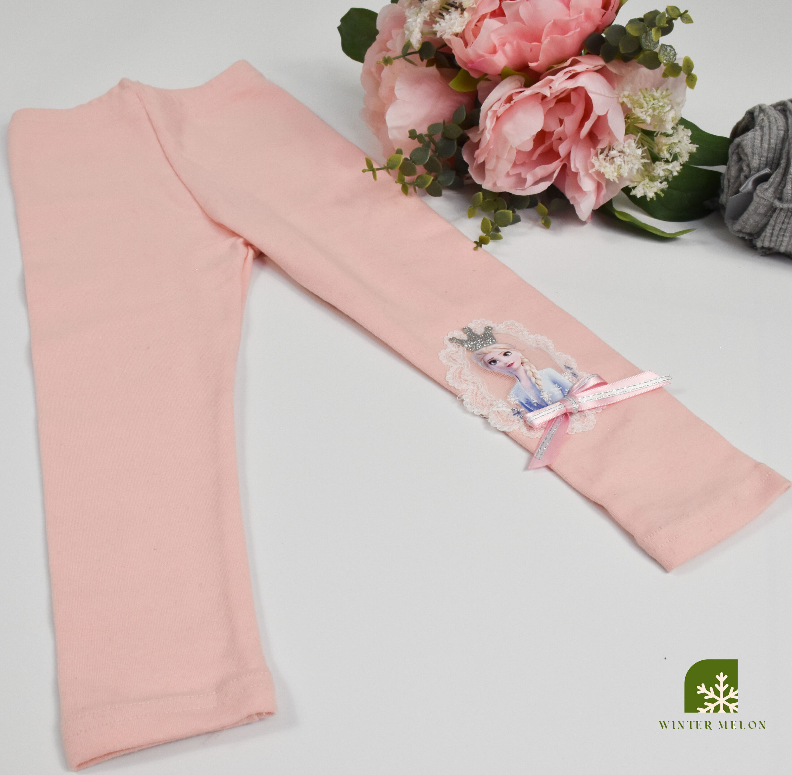 เลกกิ้งสำหรับเด็กผ้ายืด FROZEN สีชมพู - Image 2