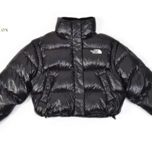 เสื้อกันหนาวทรงครอป THE NORTH FACE สีดำ รุ่นแขนถอดเป็นกั๊ก