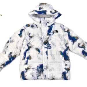 เสื้อกันหนาว THE NORTH FACE สีขาวลายโลกมีฮู้ด
